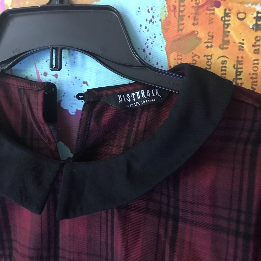 Disturbia goth plaid dress size 12 - Picture 2 of 3